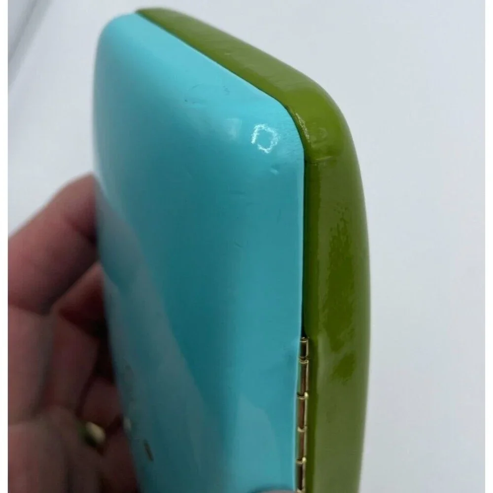 KATE SPADE New York Eyeglass Case  Hard Clam Shell GREEN/BLUE